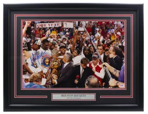 1993-1994 Houston Rockets Multi Signed Framed Championship 16x20 Photo PSA Holo
