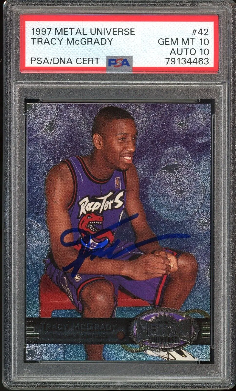 1997 Metal Universe #42 Tracy McGrady RC Rookie On Card PSA 10/10 Auto GEM MINT