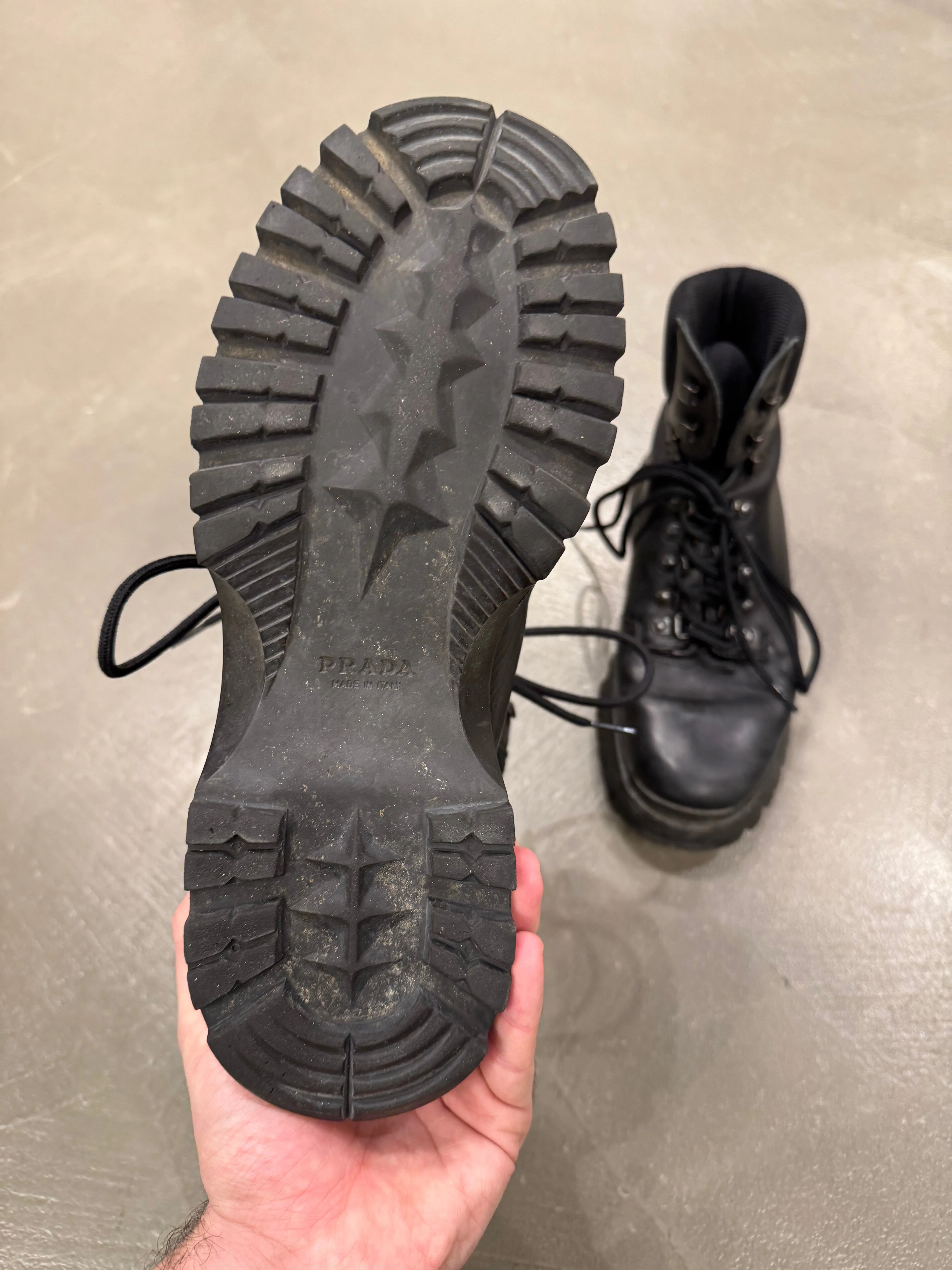 1999 Prada vibram leather boots