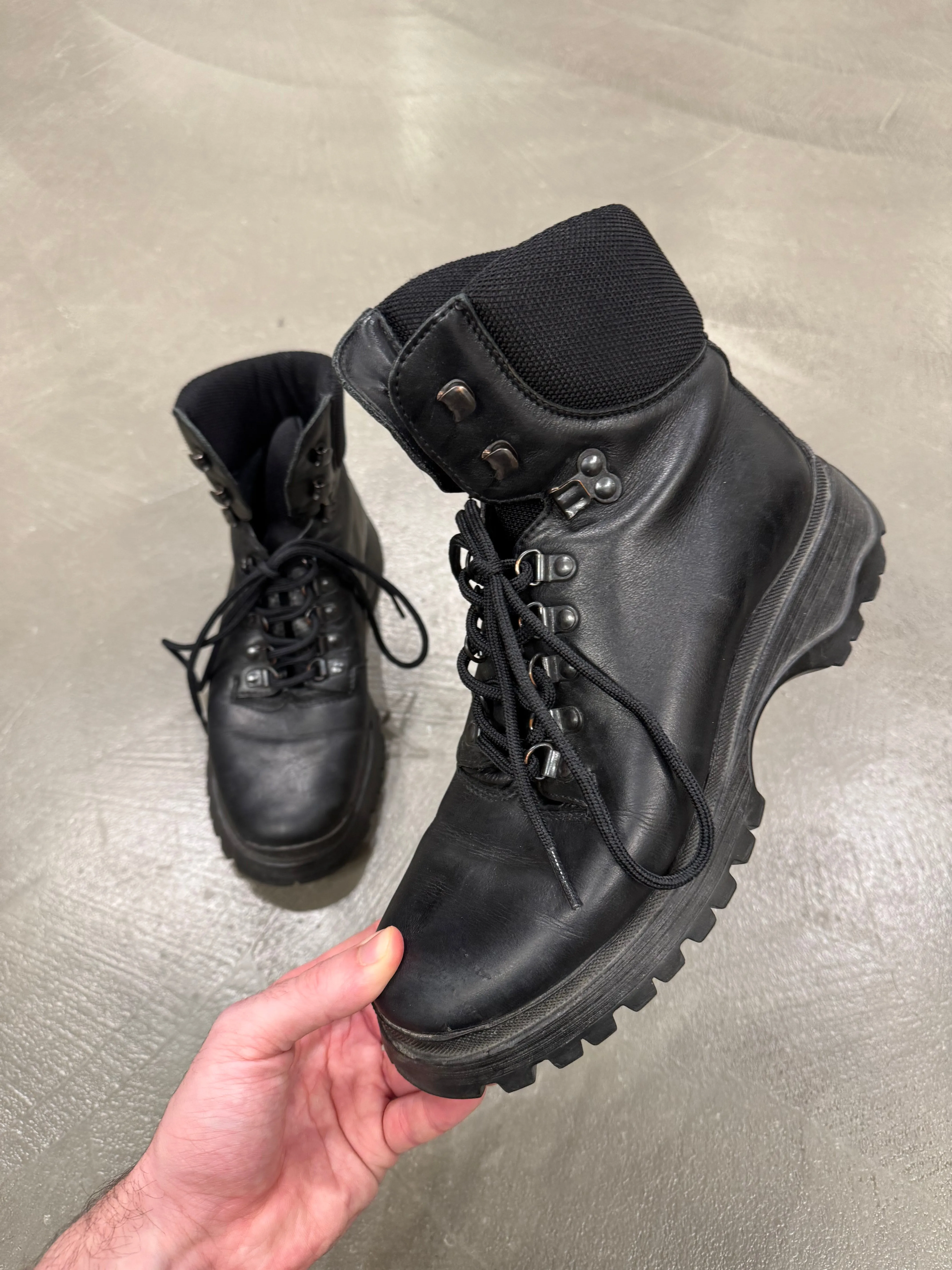 1999 Prada vibram leather boots