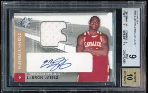 2004 SPx Flashback Fabrics SP Jersey Autograph Lebron James BGS 9/10 Auto MINT