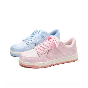 2024 New Blue Silk Chinese Style Sneakers – Breathable Unisex Sporty & Casual Couple Shoes