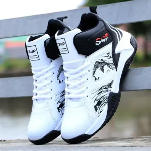 2024 New Men’s Height-Increasing Sports Sneakers – Trendy National Style High-Top Basketball Shoes with Thick Sole