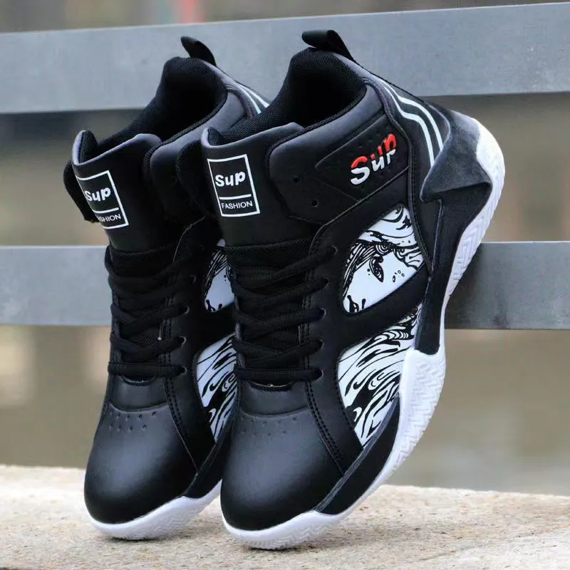 2024 New Men’s Height-Increasing Sports Sneakers – Trendy National Style High-Top Basketball Shoes with Thick Sole