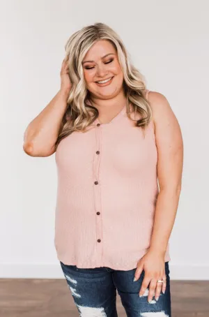 A Day To Remember V-Neck Tank Top- Dusty Peach