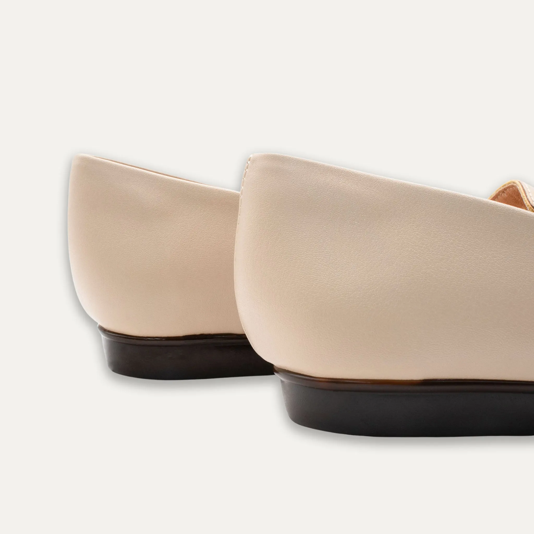 Alia Cream Knotted Loafers