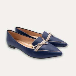 Alia Indigo Knotted Loafers