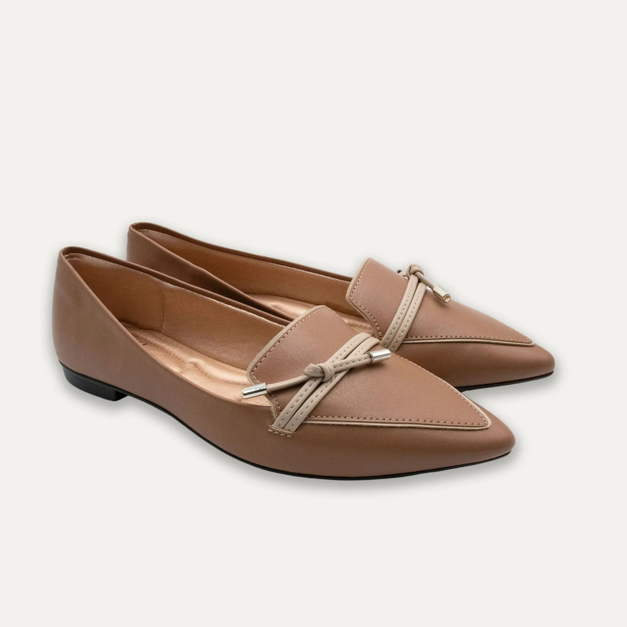 Alia Tan Knotted Loafers