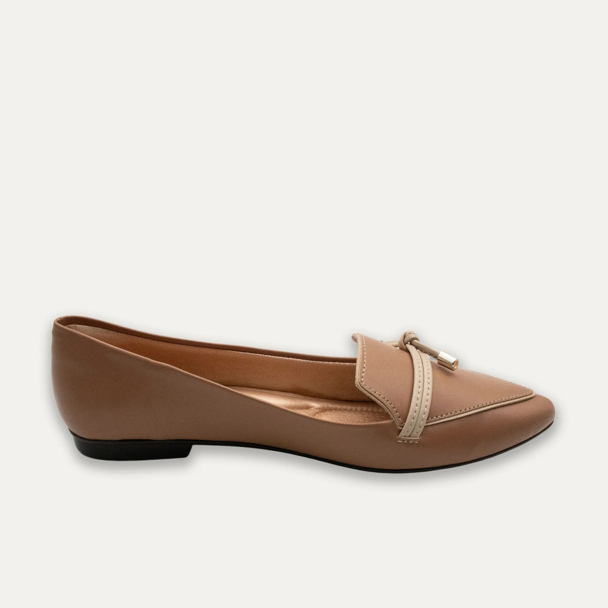 Alia Tan Knotted Loafers