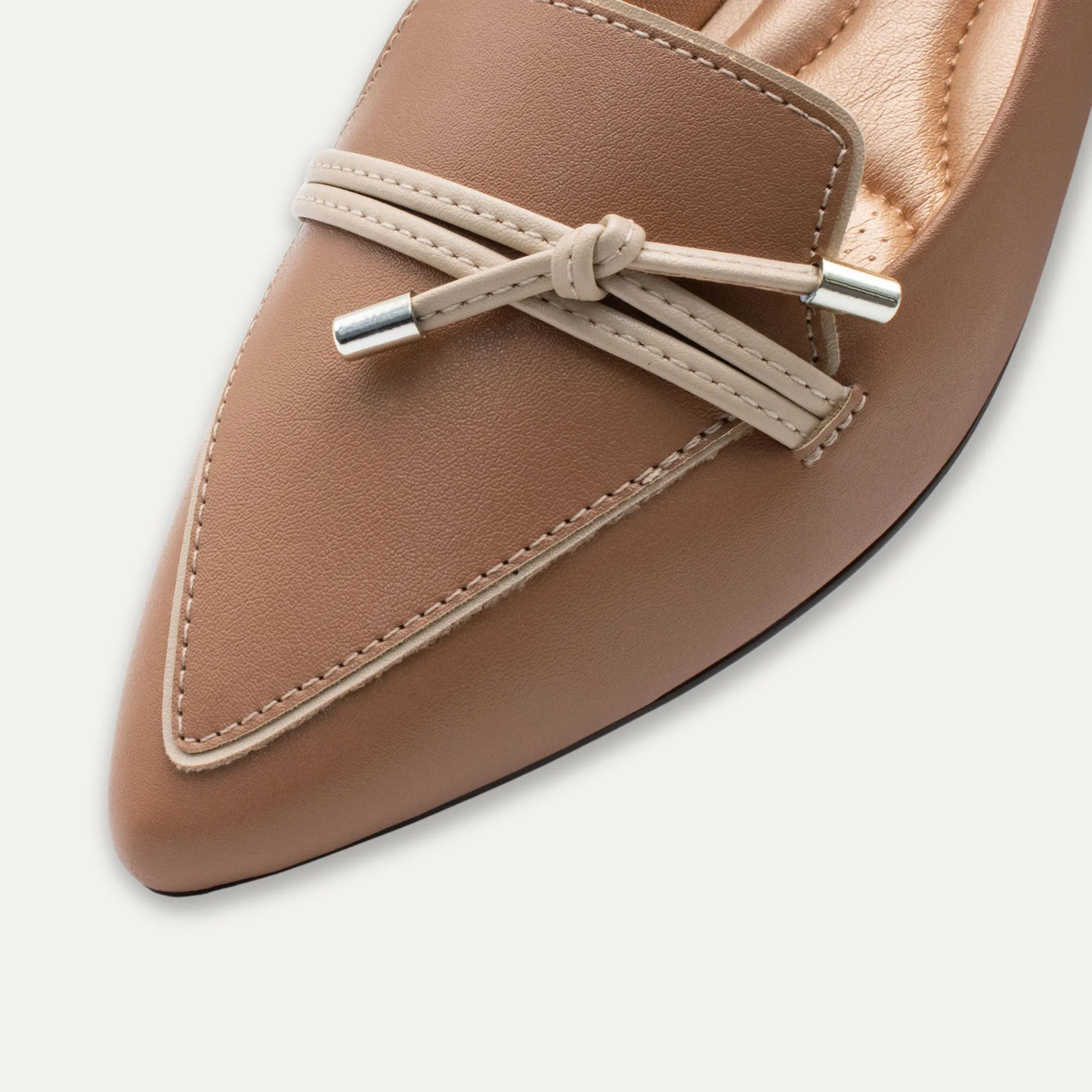 Alia Tan Knotted Loafers