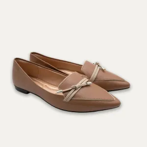 Alia Tan Knotted Loafers