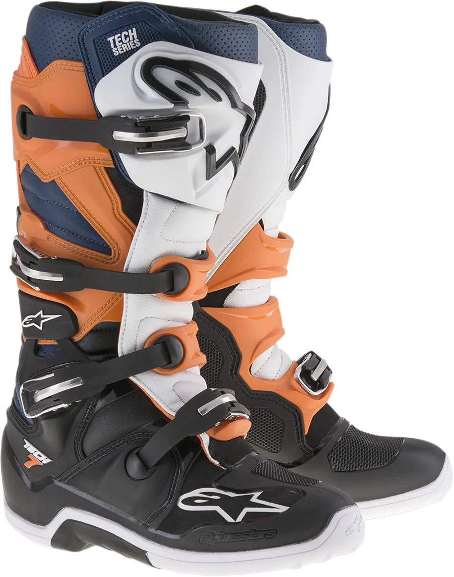 ALPINESTARS(MX) Tech 7 Enduro Boots - Black/Orange/Blue/White