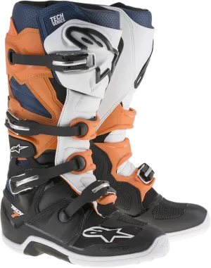 ALPINESTARS(MX) Tech 7 Enduro Boots - Black/Orange/Blue/White