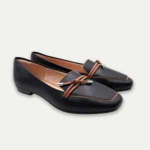 Amalia Black Knotted Loafers