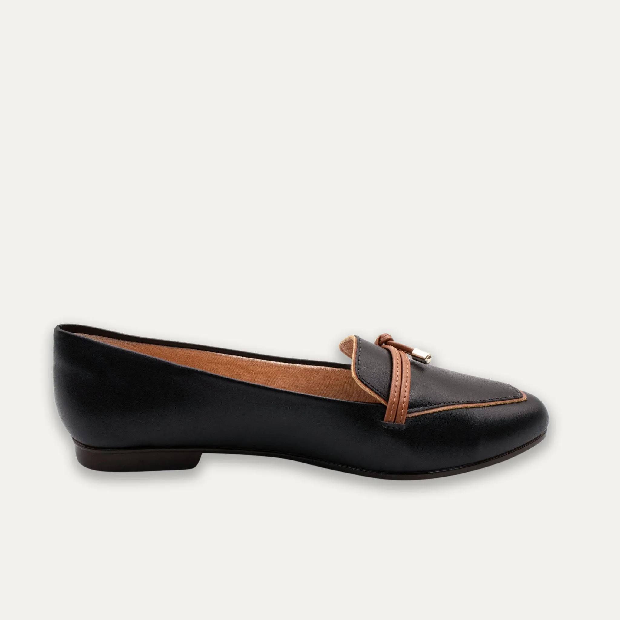 Amalia Black Knotted Loafers