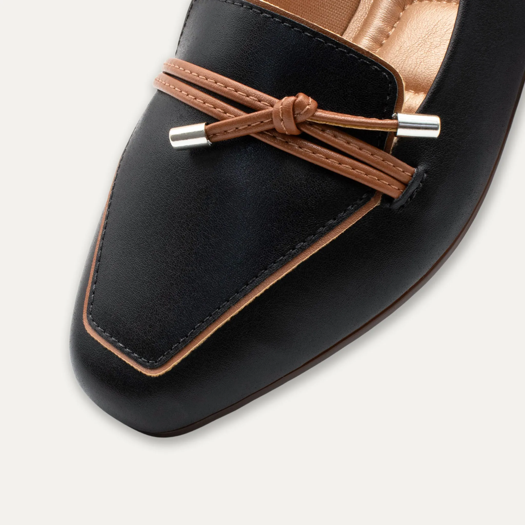 Amalia Black Knotted Loafers