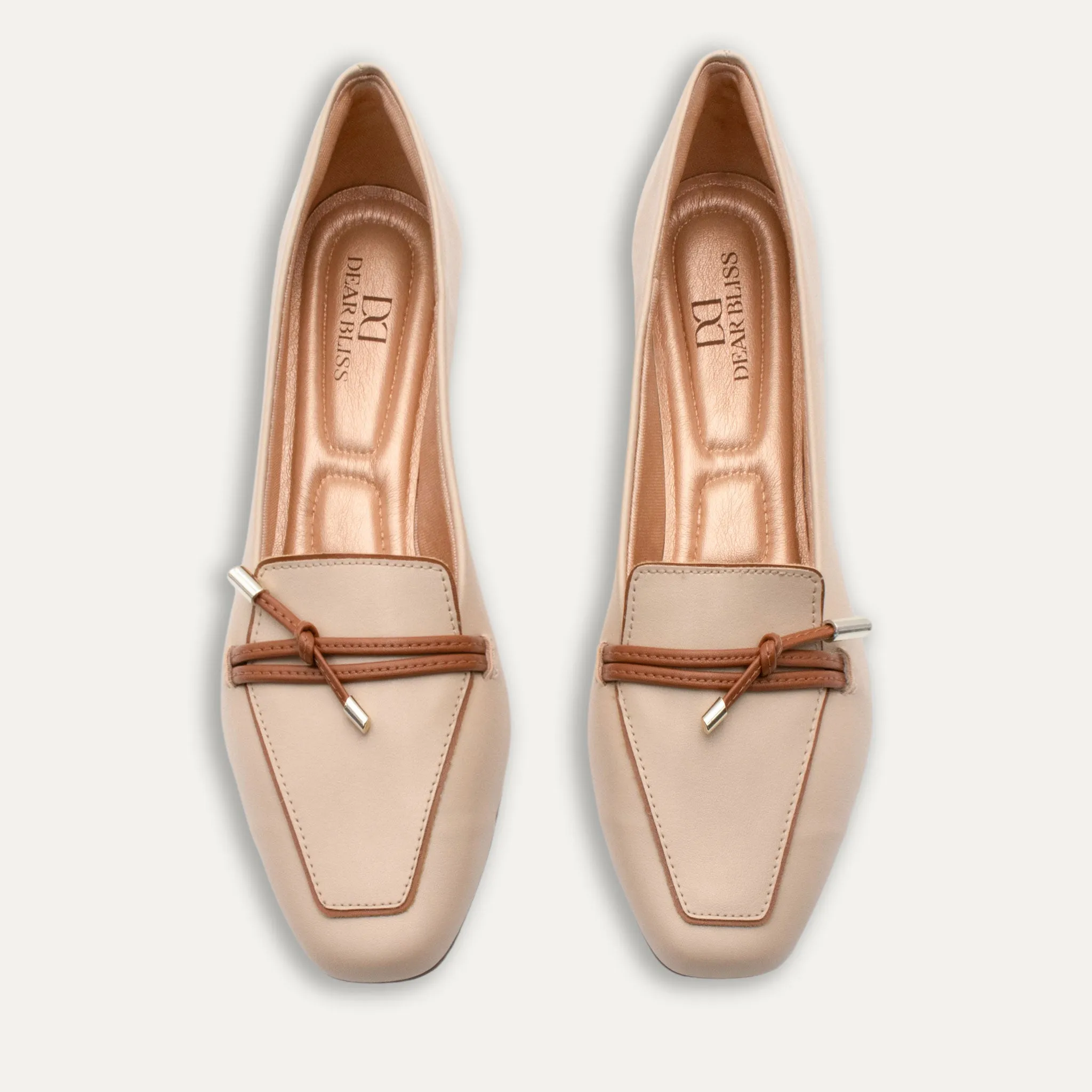 Amalia Cream Knotted Loafers