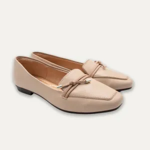 Amalia Nude Knotted Loafers