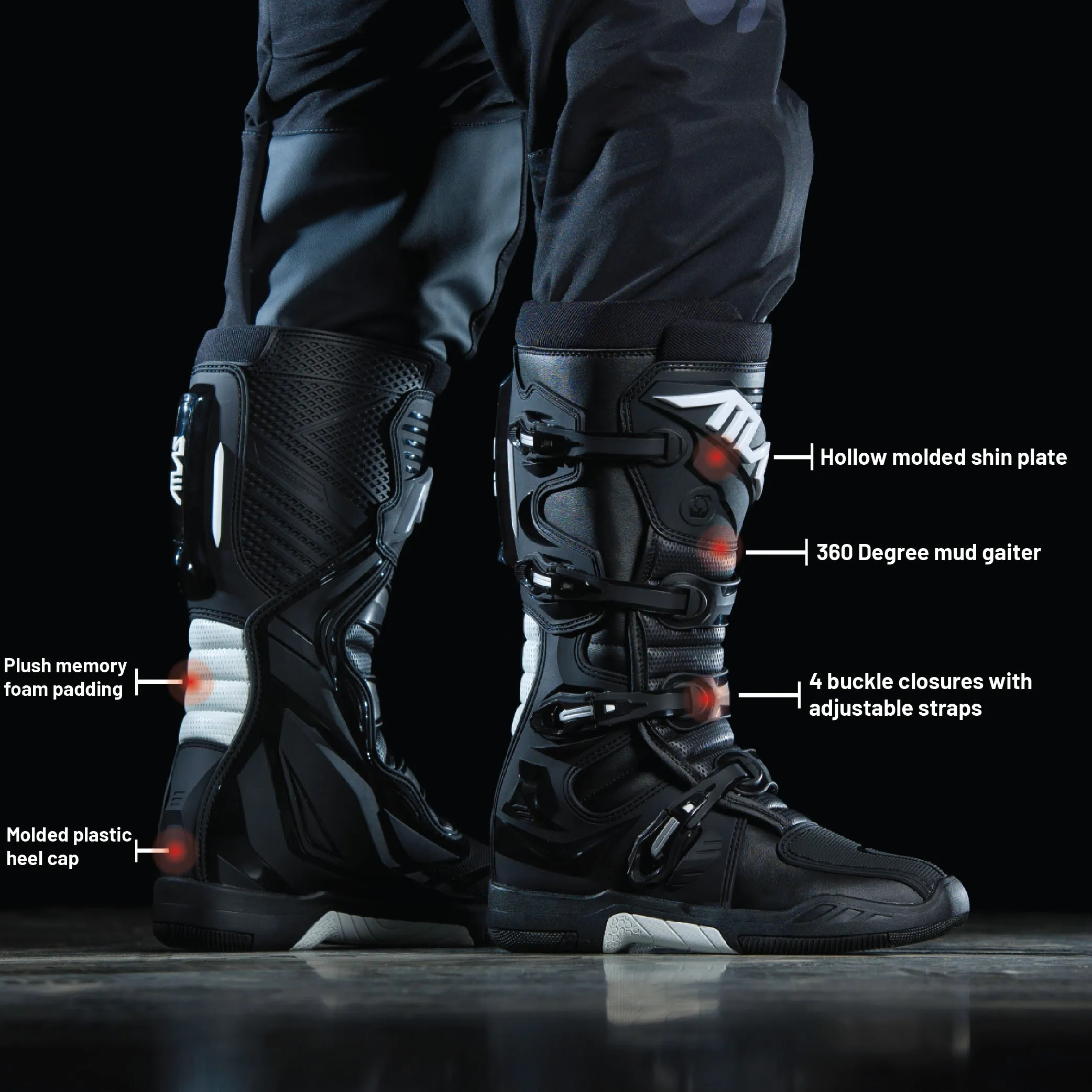 Atlas Traction  Boots for Racing & Powersports - Adult - Size: 9 (Black)