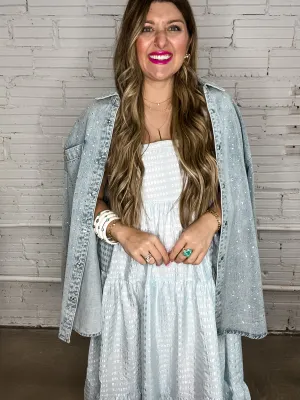 Baby Blues Gingham Midi Dress