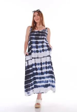 Beach Bunny Maxi Spaghetti beach dress -tie dyed Blue