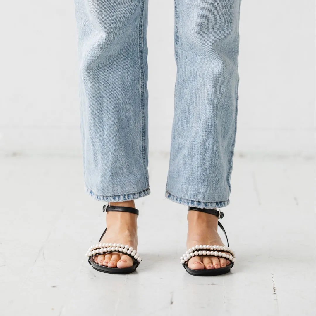Beaded Footbed Sandal [Pearl]