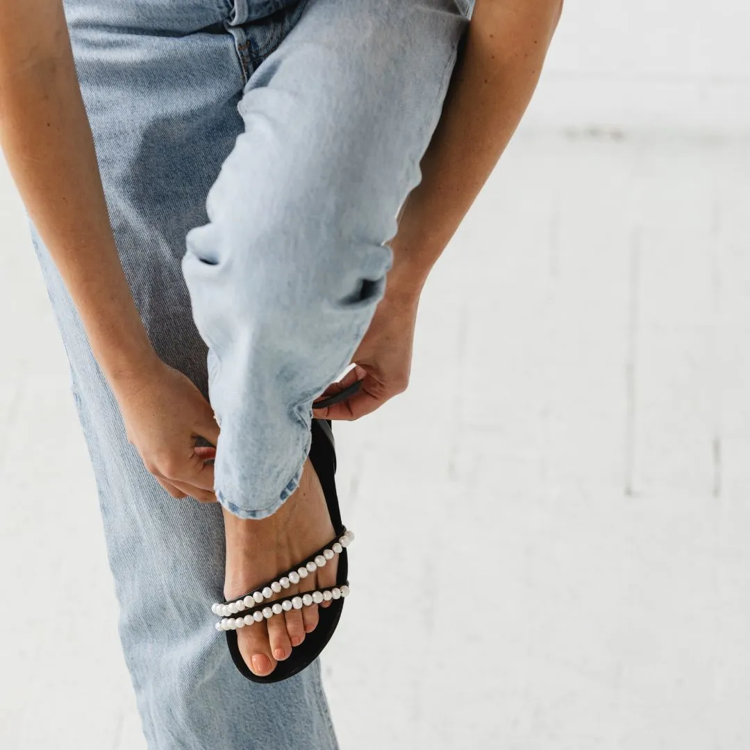 Beaded Footbed Sandal [Pearl]
