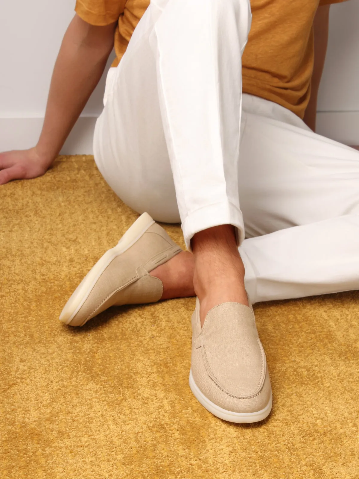 Beige - Linen Yacht Loafers