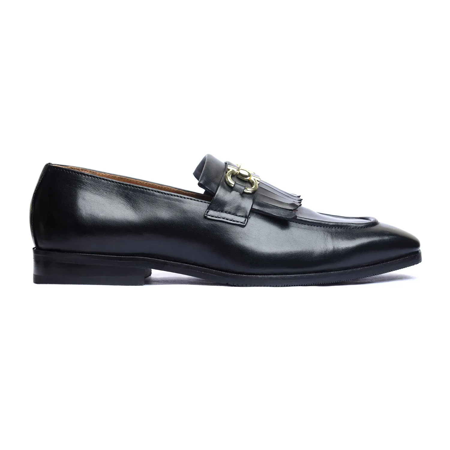 Black Loafers With Fringe
