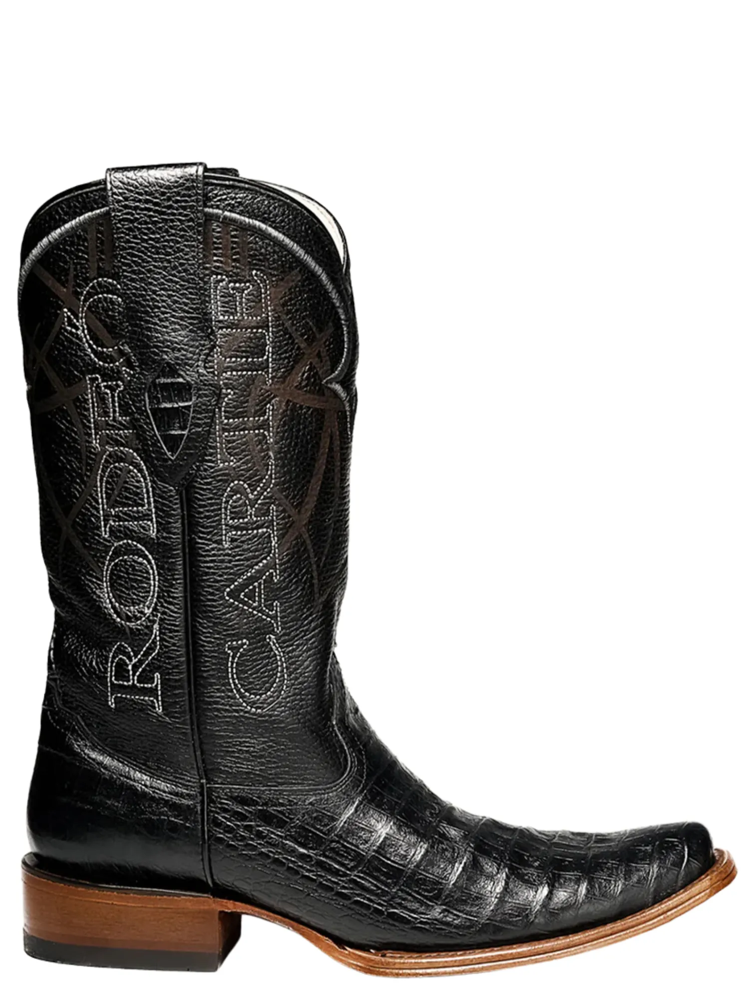 Botas Vaqueras Denver de Caiman Grabado en Piel Genuina para Hombre 'Rodeo Cartie' - ID: RC-DEN-NE