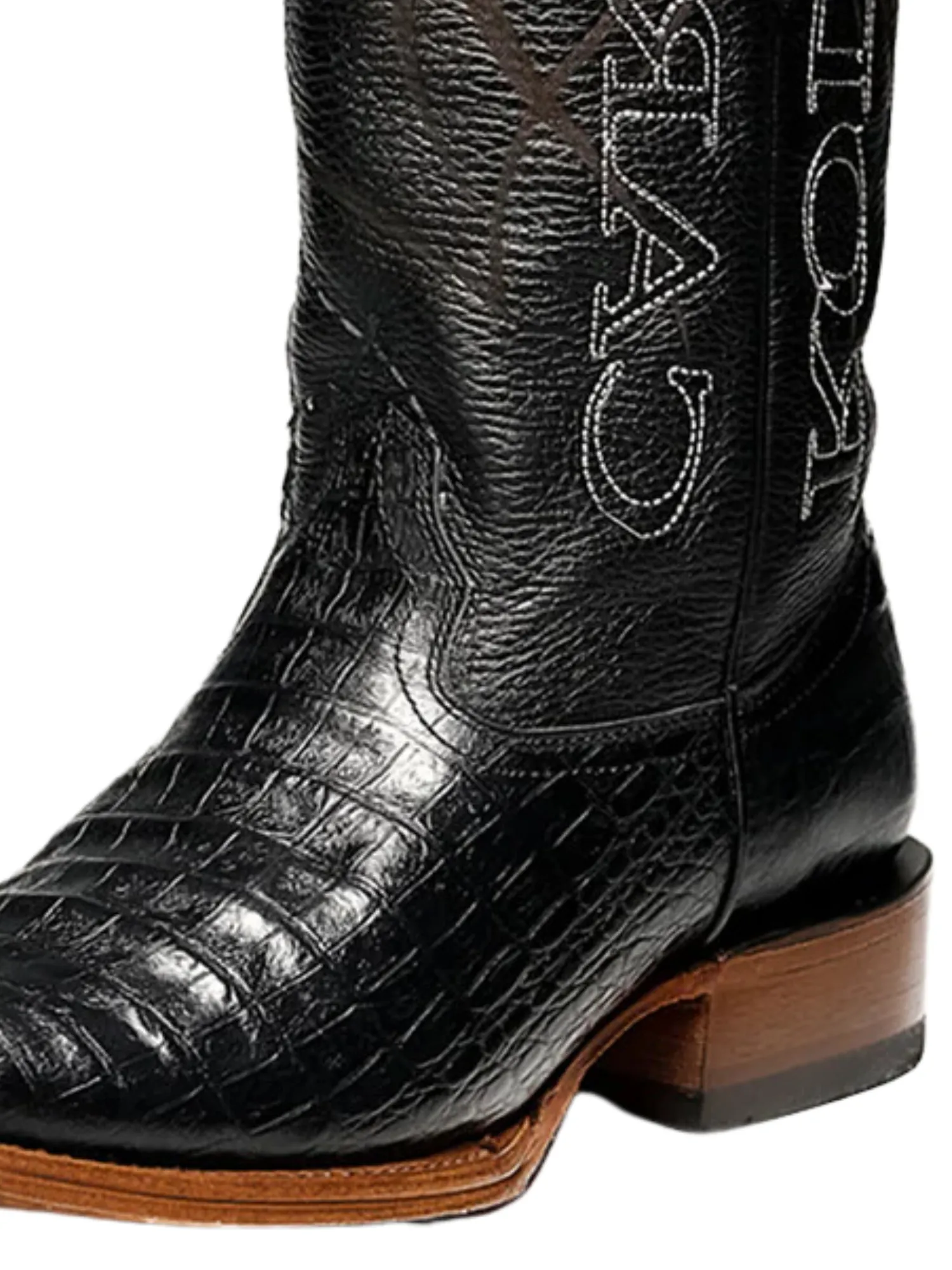 Botas Vaqueras Denver de Caiman Grabado en Piel Genuina para Hombre 'Rodeo Cartie' - ID: RC-DEN-NE