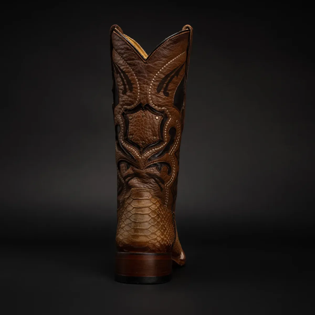 Botas Vaqueras Rodeo de Mamba Python Grabado en Piel Genuina para Hombre 'Rodeo Cartie' - ID: RC-MAM-AU