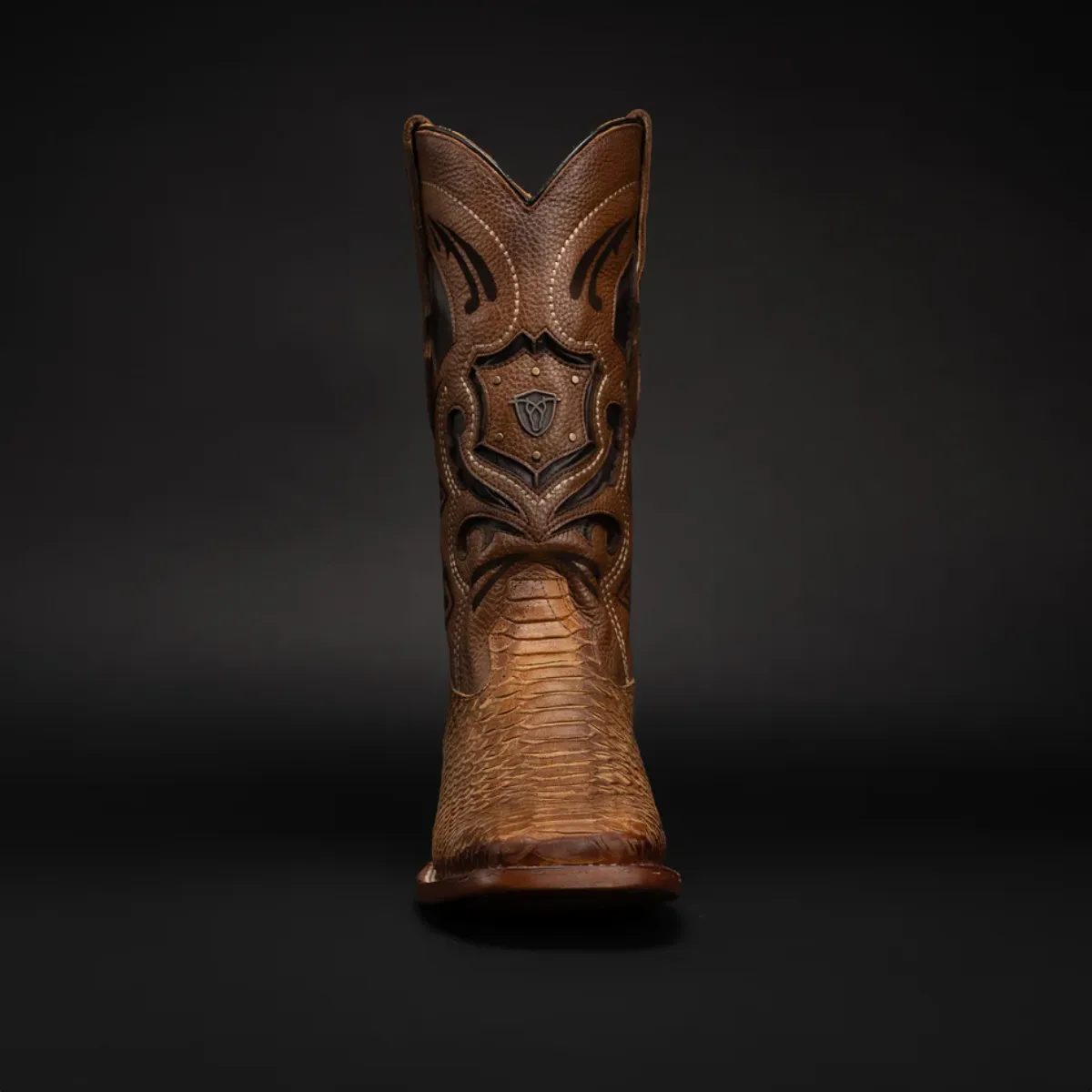 Botas Vaqueras Rodeo de Mamba Python Grabado en Piel Genuina para Hombre 'Rodeo Cartie' - ID: RC-MAM-AU