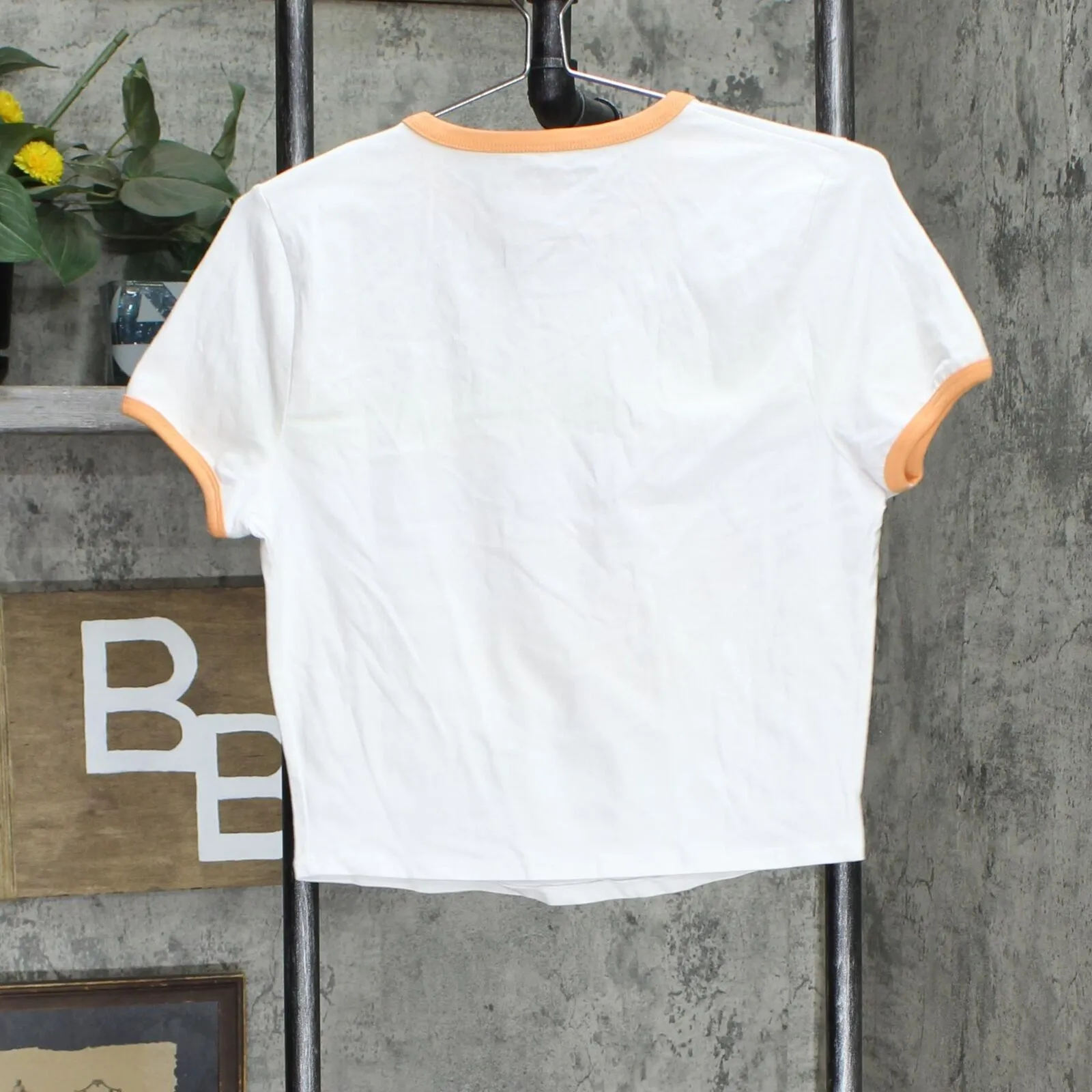 Britney Spears Women's Ringer Baby Short Sleeve Cropped Graphic T-Shirt