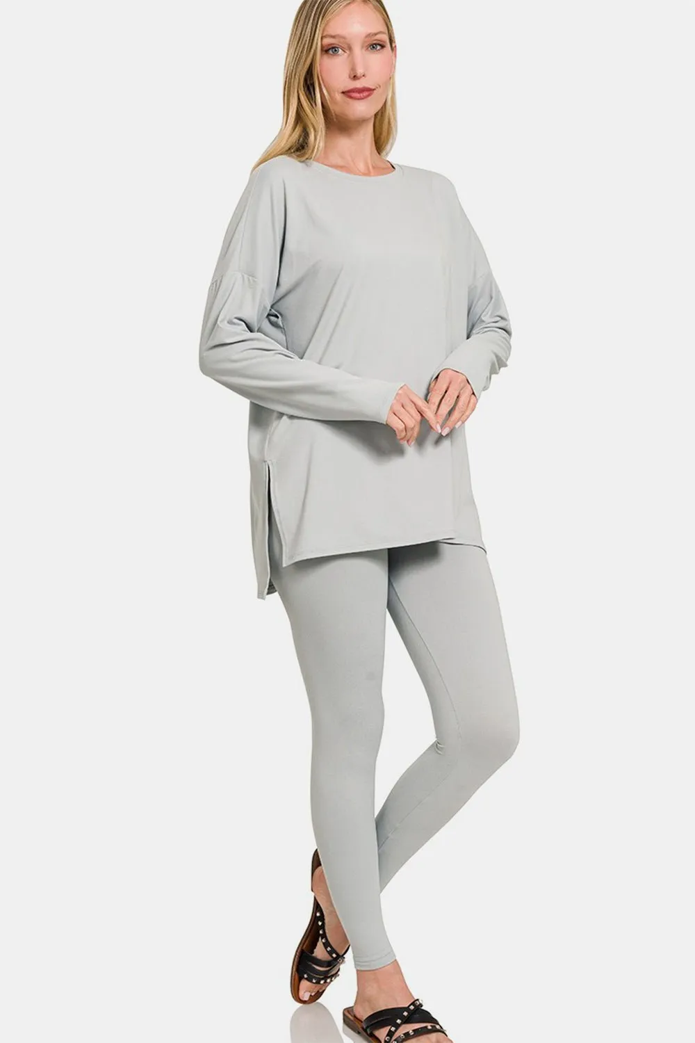 Brushed Microfiber Top and Leggings Lounge Set
