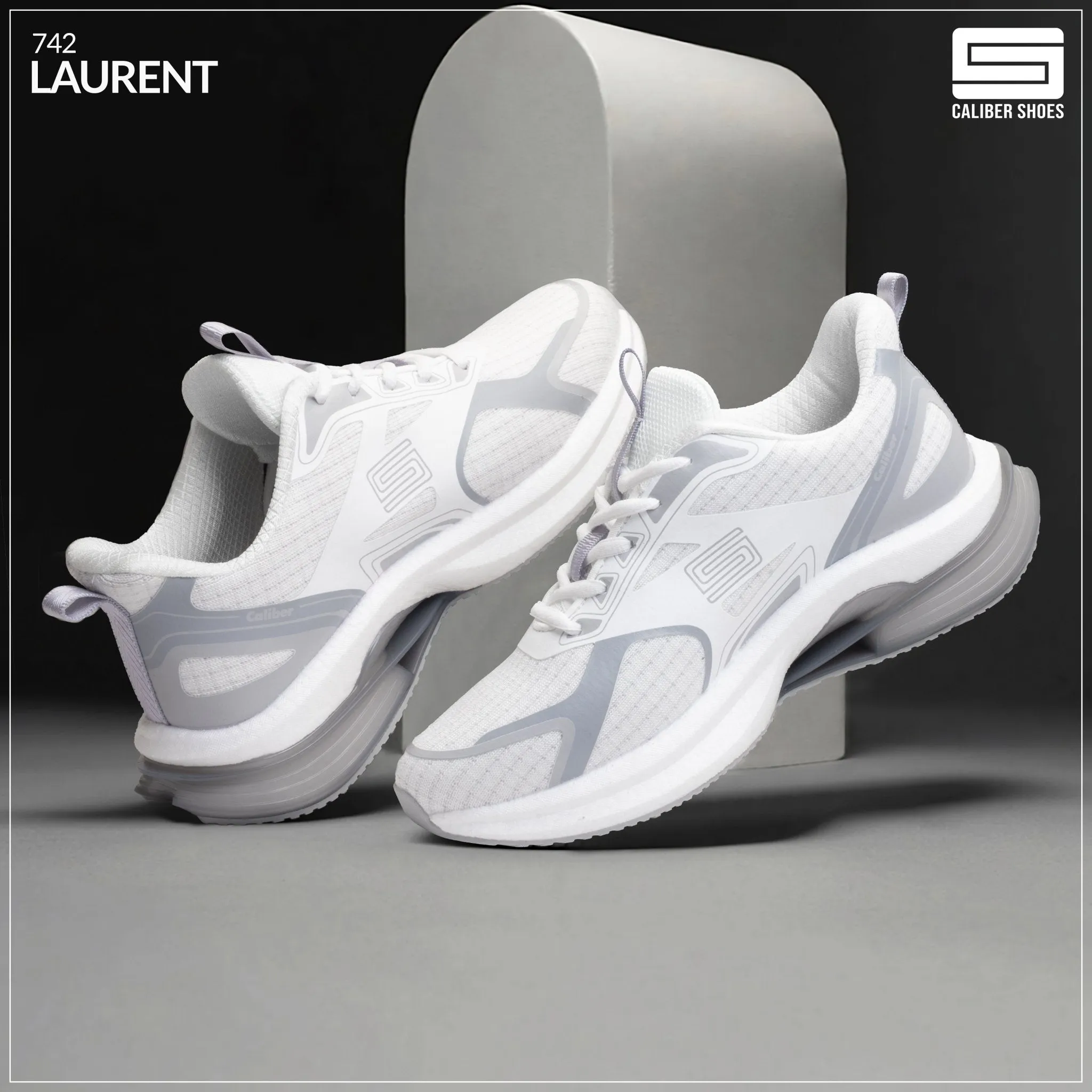 Caliber Shoes White Sport Shoes for Men/Women (Laurent 742)