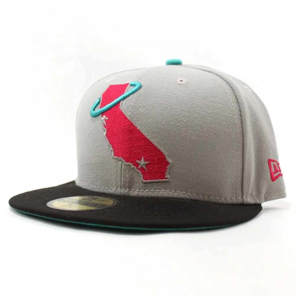 California Angels New Era 59Fifty Fitted Hat (Nike LeBron IX South Beach Gray Black Teal Lava Red)