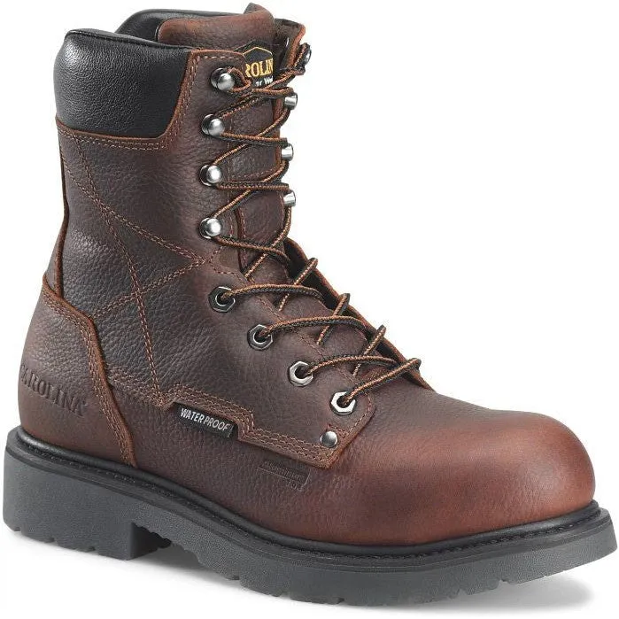 Carolina Dice 8" Comp Toe Waterproof Work Boot - Slip Resistant - Brown CA6512