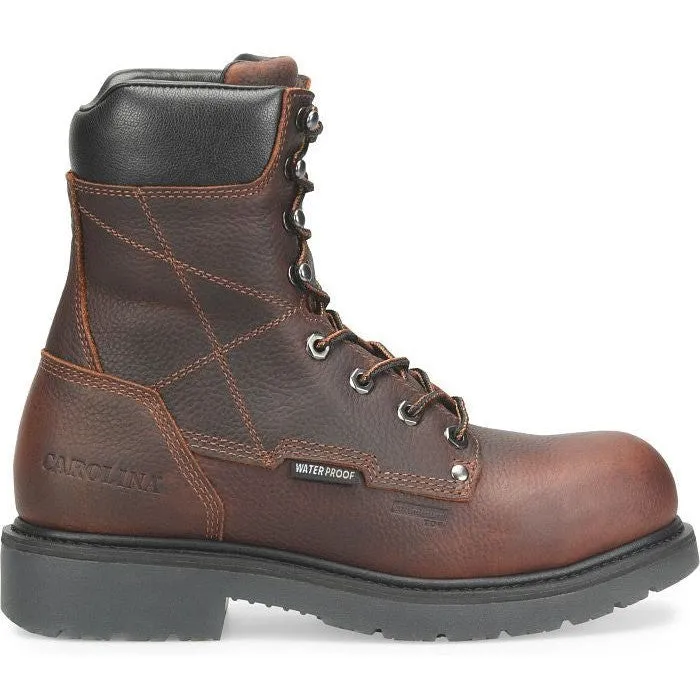 Carolina Dice 8" Comp Toe Waterproof Work Boot - Slip Resistant - Brown CA6512