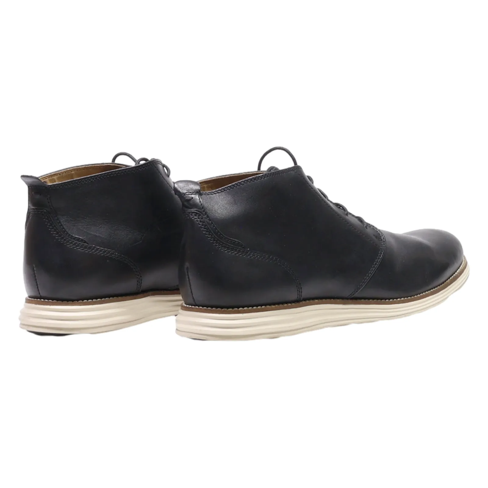 COLE HAAN Chukka Boots Black Leather Mens UK 10.5