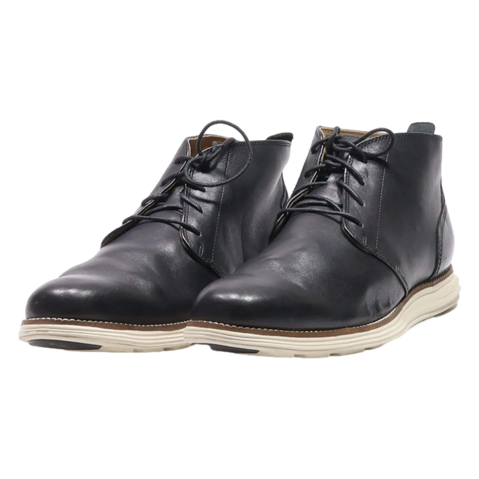 COLE HAAN Chukka Boots Black Leather Mens UK 10.5