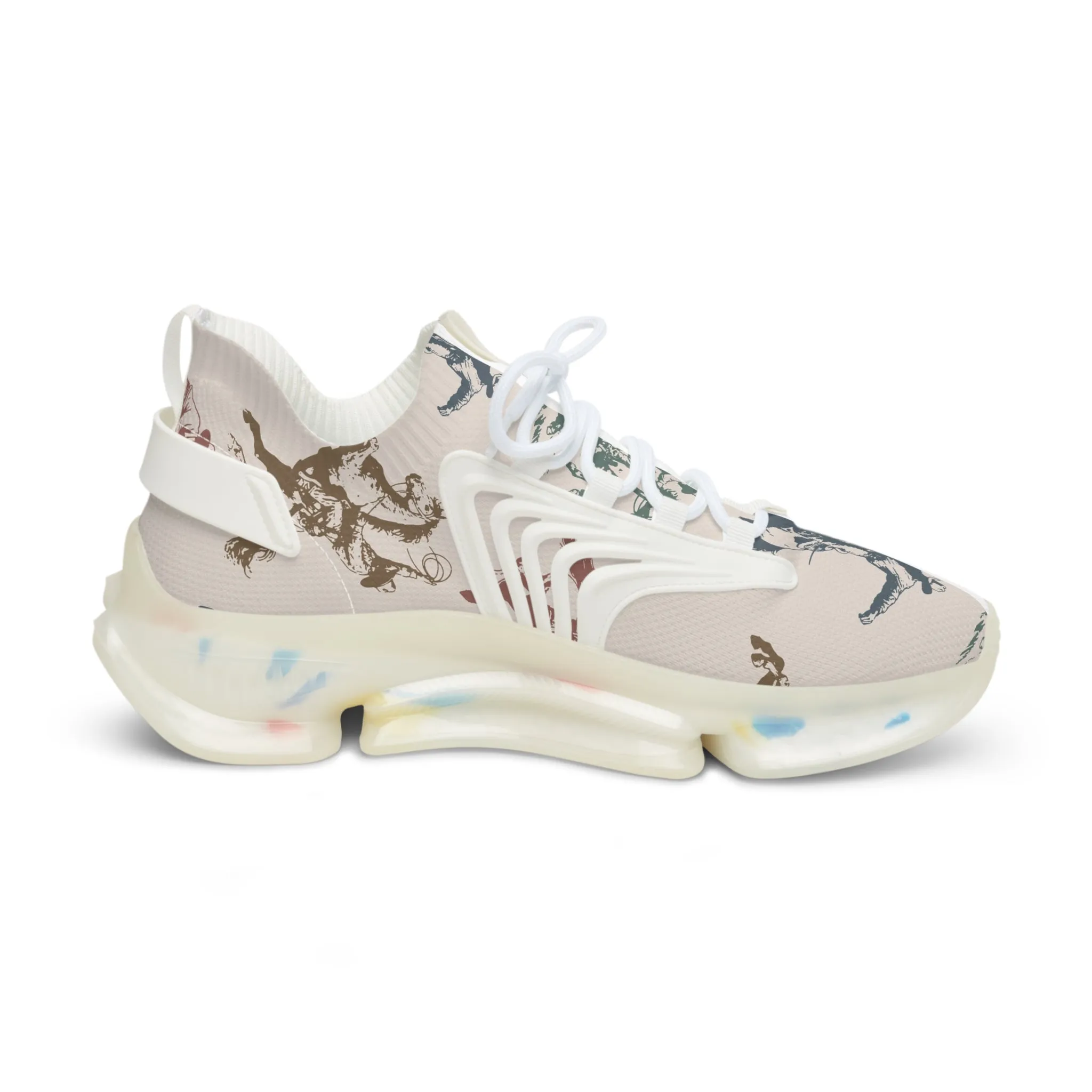 Colorful Horses Men's Mesh Sneakers