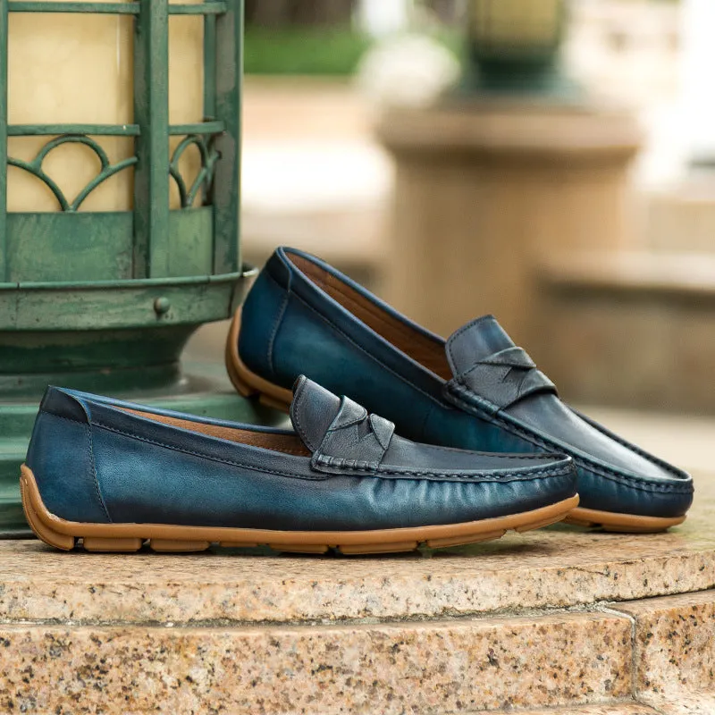 Comfortable cowhide leather fashion slip-on luxury