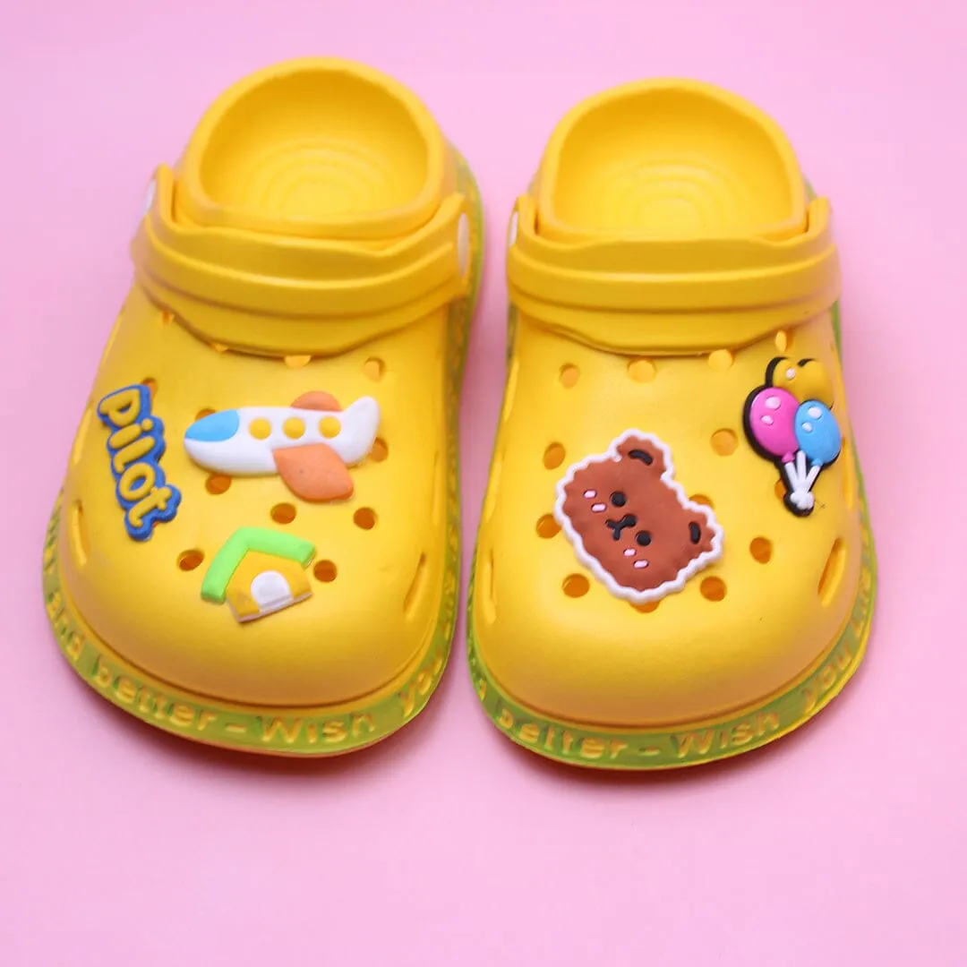 Dashing Yellow Pilot Kids Clogs