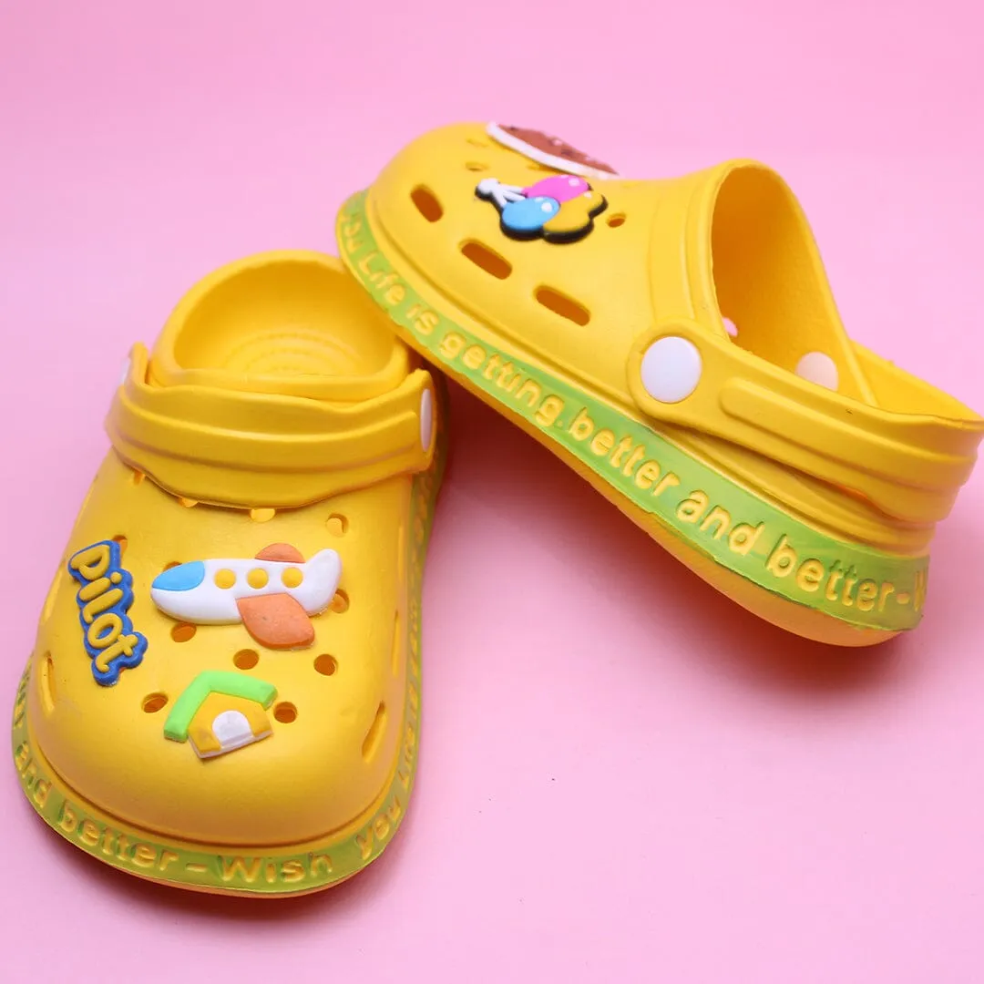 Dashing Yellow Pilot Kids Clogs