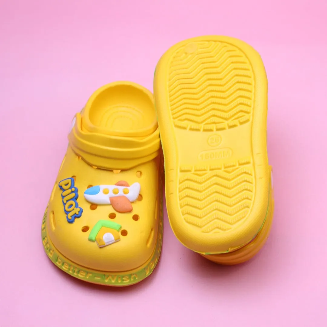 Dashing Yellow Pilot Kids Clogs