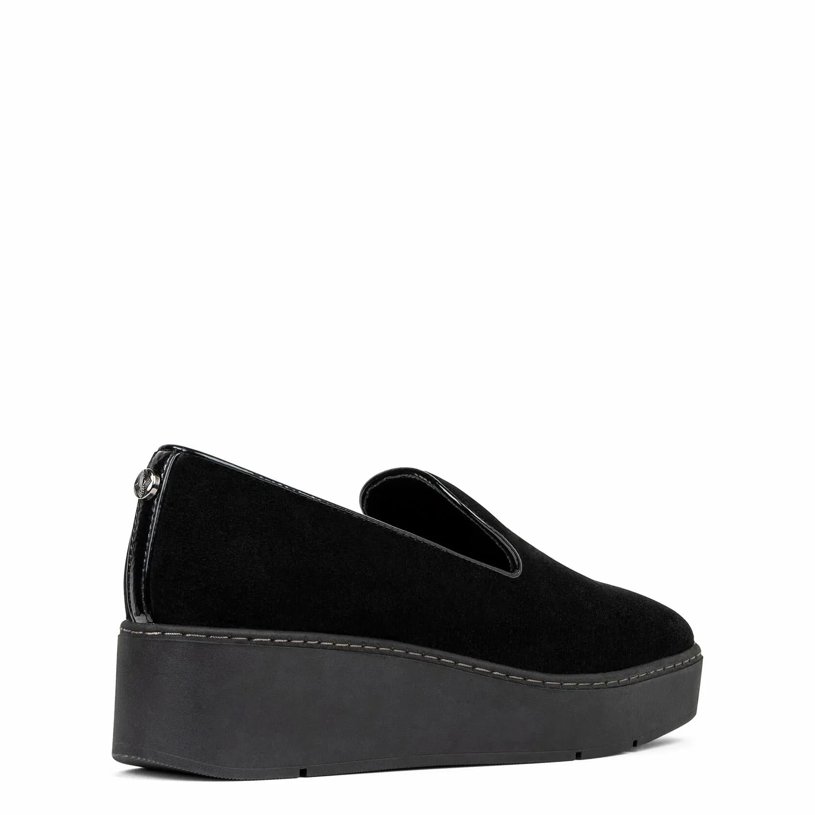 Donald Pliner Women's Witty Loafer, Black-Suede, 5.5