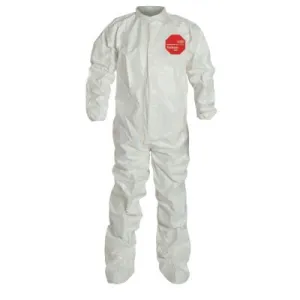 DuPont™ Tychem SL Coveralls with attached Socks, White, Medium, SL121T-MD
