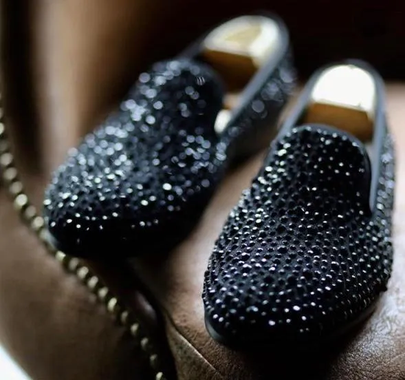 Elegant Rhinestone Luxury Brand Casual,Wedding,Party Wear Flat Loafers Shoes-Unique and Classy