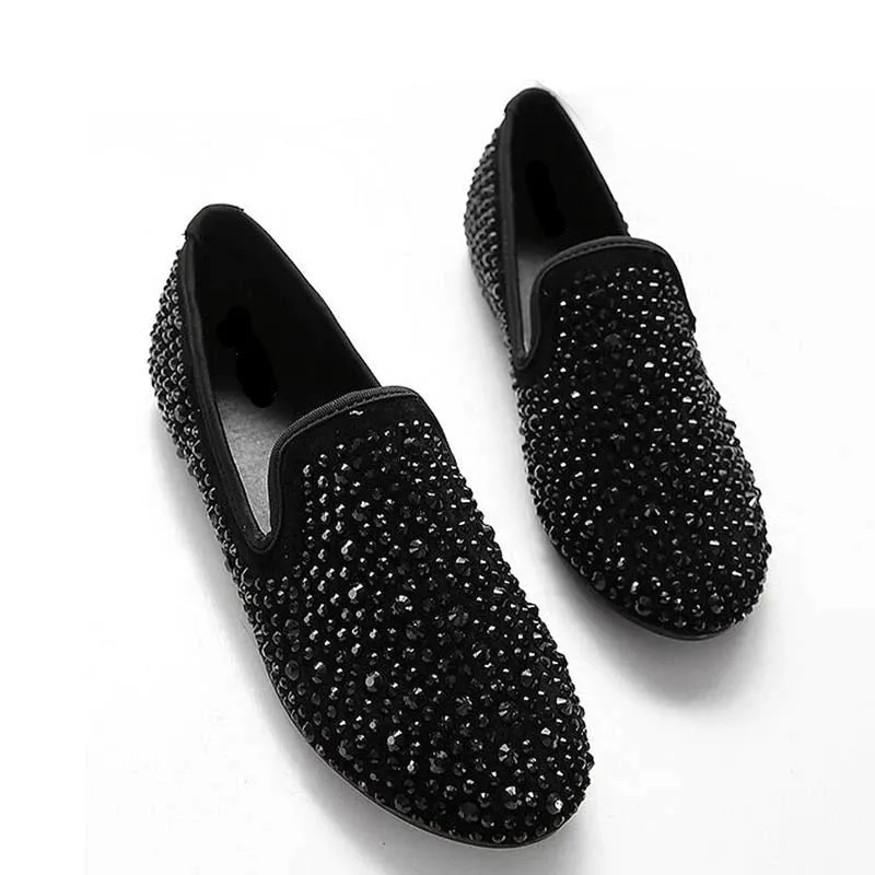 Elegant Rhinestone Luxury Brand Casual,Wedding,Party Wear Flat Loafers Shoes-Unique and Classy